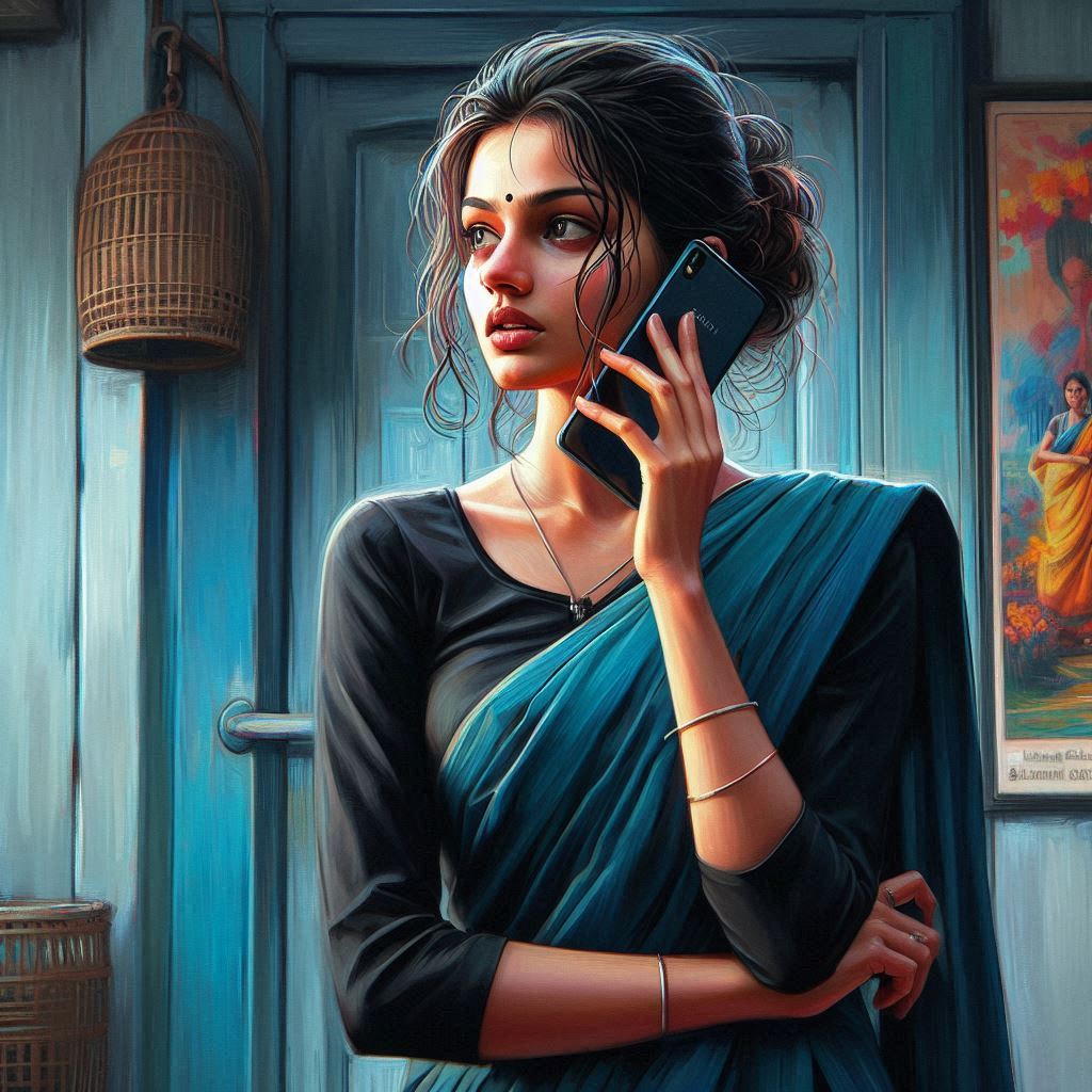 Girl in tension talking in her phone 
